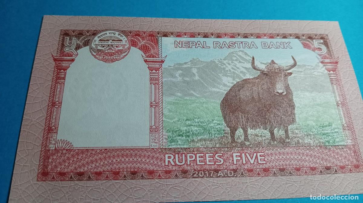Billetes extranjeros: NEPAL - 5 RUPIAS 2017 P76 - Foto 2