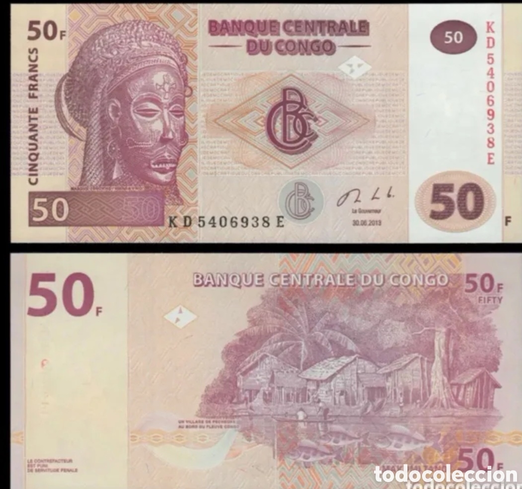 Billetes extranjeros: Billete congo original % - Foto 1