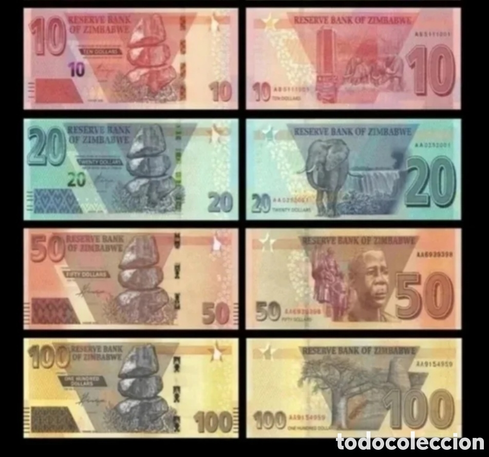 Billetes extranjeros: Set 4 billetes zimbabwe originales % s/c - Foto 1