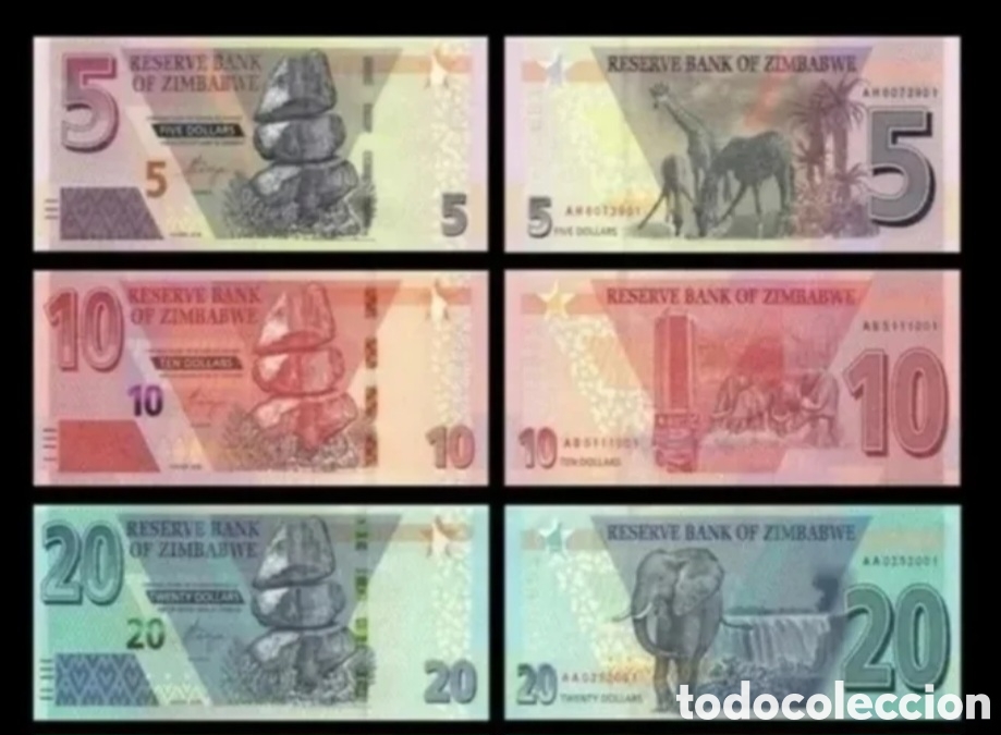 Billetes extranjeros: Set 3 billetes zimbabwe originales % s/c - Foto 1