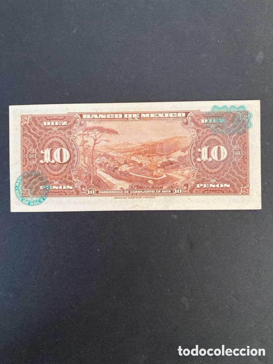 Billetes extranjeros: Billete de Mexico 10 pesos - Foto 2