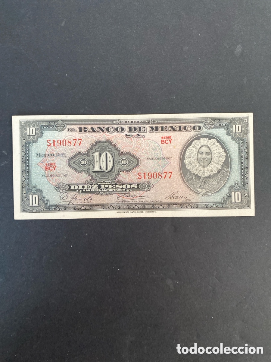 Billetes extranjeros: Billete de Mexico 10 pesos - Foto 1