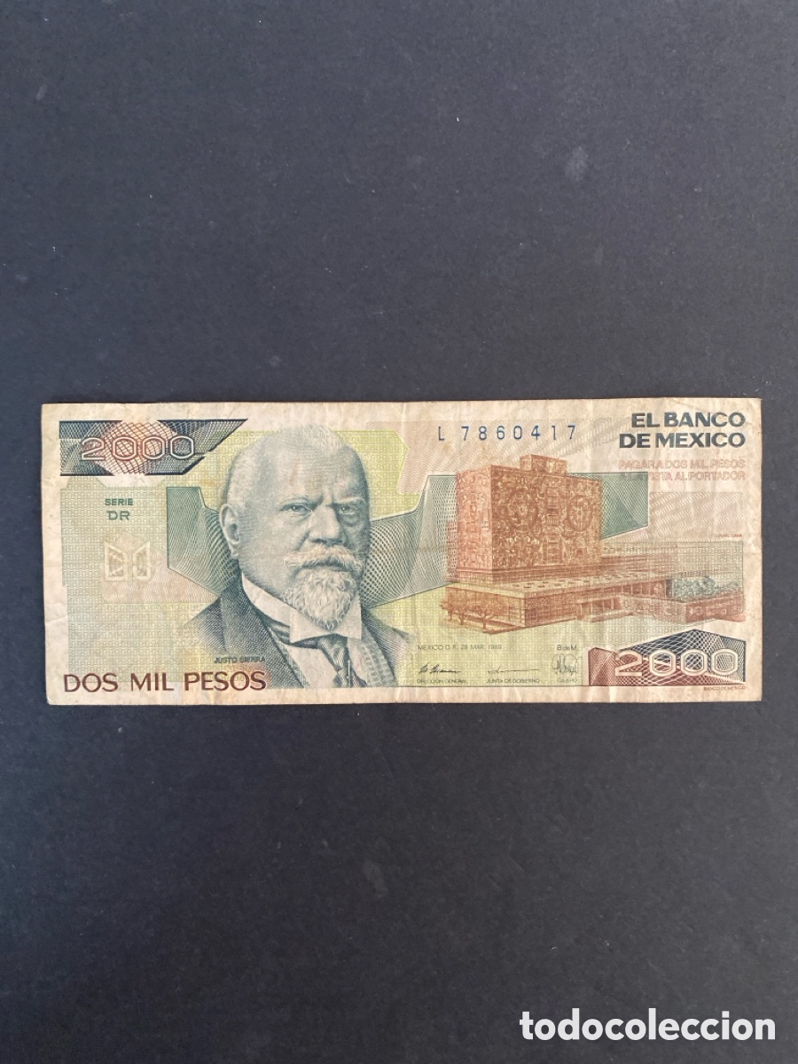 Billetes extranjeros: Billete de Mexico 2000 mil pesos - Foto 1