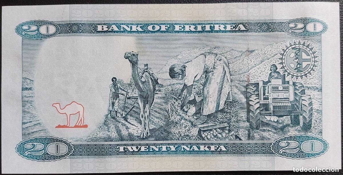 Billetes extranjeros: ERITREA 20 Nakfa 2012 P.13 (S/C) Nuevo - Foto 2