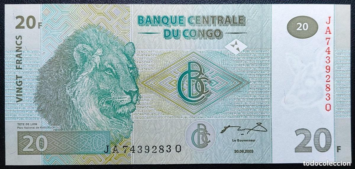 Billetes extranjeros: CONGO Billete de 20 Francos 2003 Pick.94 (S/C) - Foto 1
