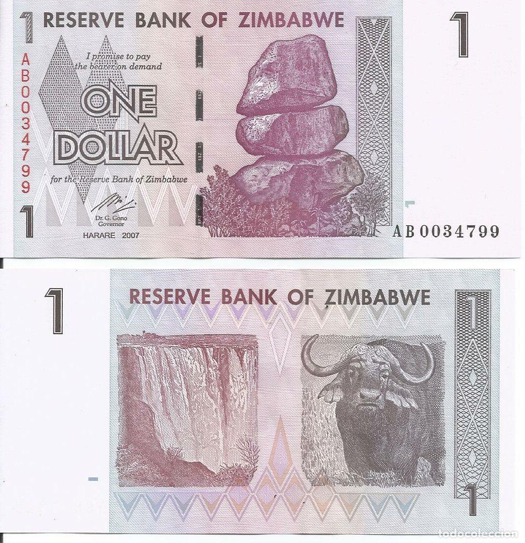 Billetes extranjeros: Billete de Zimbabwe 1 Dolar 2007 SC - Foto 1