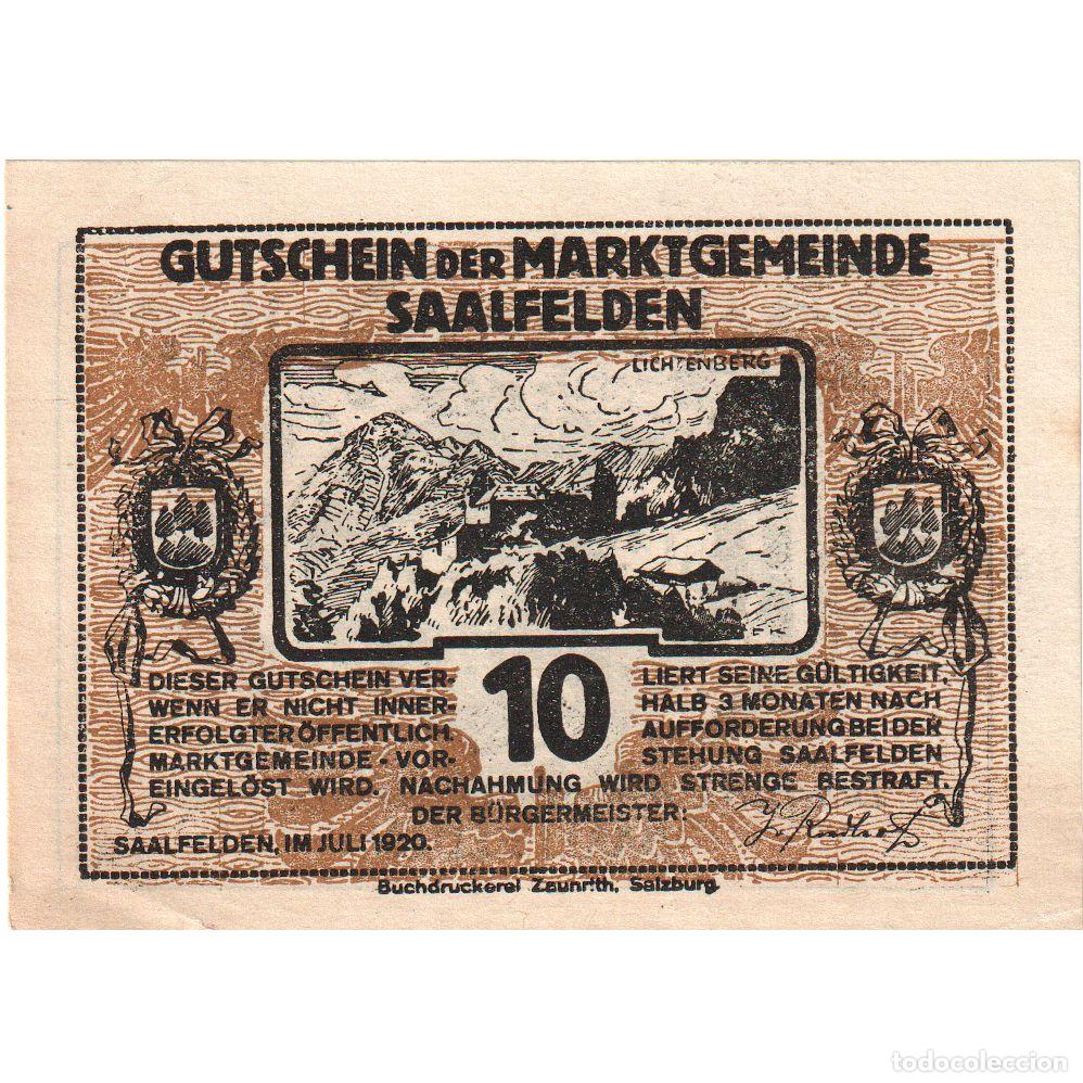 Billetes extranjeros: [#289886] Austria, Saalfelden, 10 Heller, EBC - Foto 1