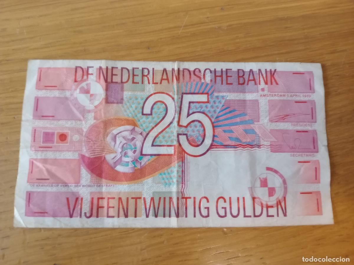Billetes extranjeros: HOLANDA 25 GULDEN DEL A&Ntilde;O 1989 - Foto 2
