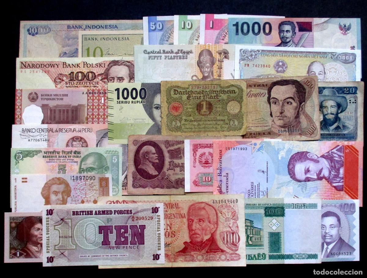 Billetes extranjeros: LOTE 25 BILLETES DIFERENTES INTERNACIONALES (REF. 1) - Foto 1