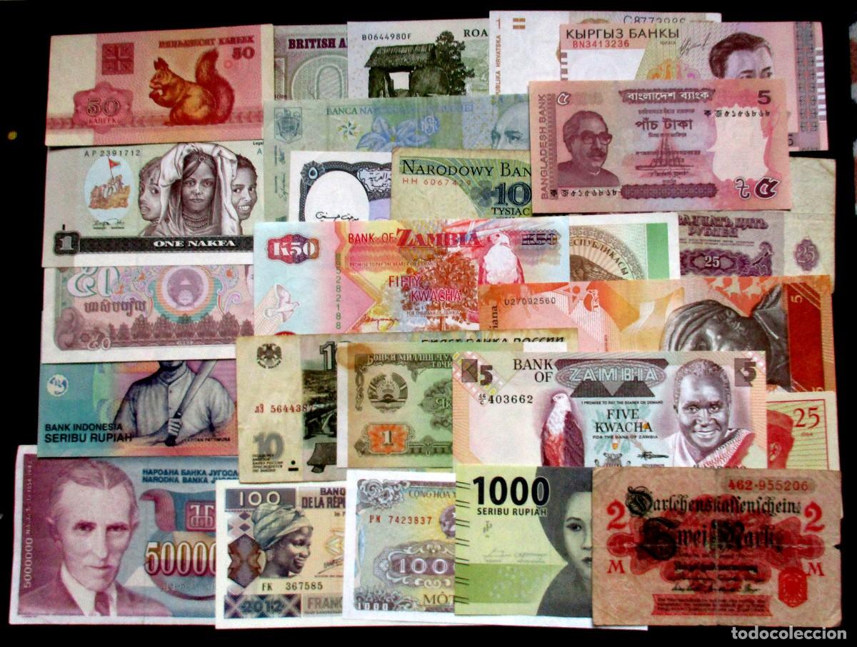 Billetes extranjeros: LOTE 25 BILLETES DIFERENTES INTERNACIONALES. (REF. 2) - Foto 1