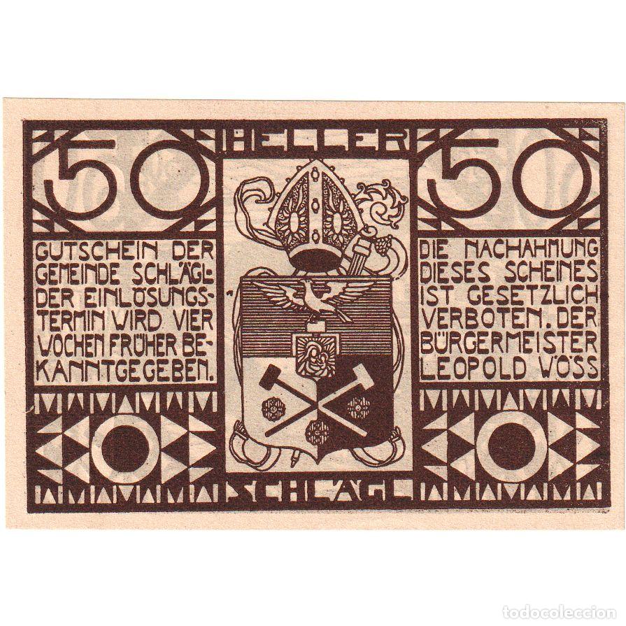 Billetes extranjeros: [#1241499] Austria, Schl&auml;gl, 50 Heller, SC - Foto 1