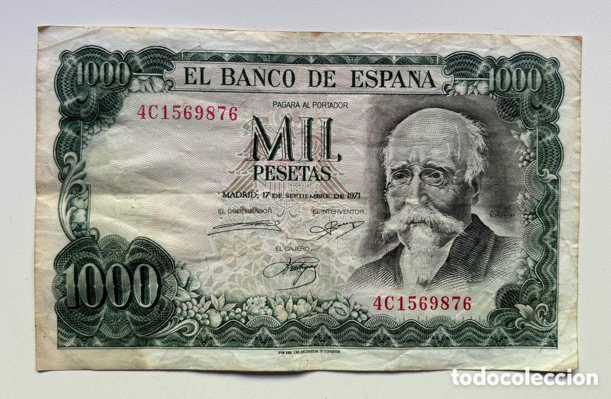 Internationale Banknoten: Billete 1000 Pesetas 1971. Echegaray