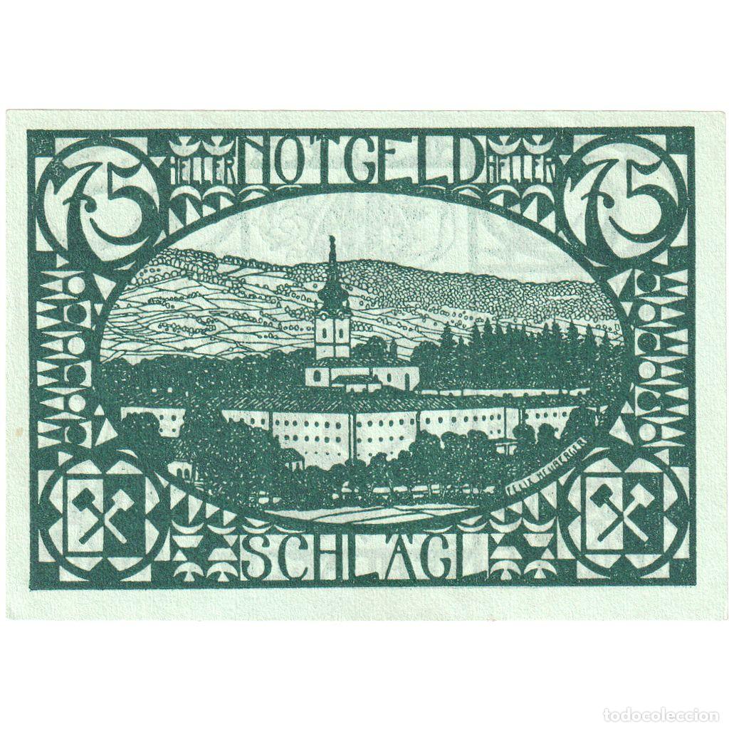 Billetes extranjeros: [#1241501] Austria, Schl&auml;gl, 75 Heller, SC - Foto 2
