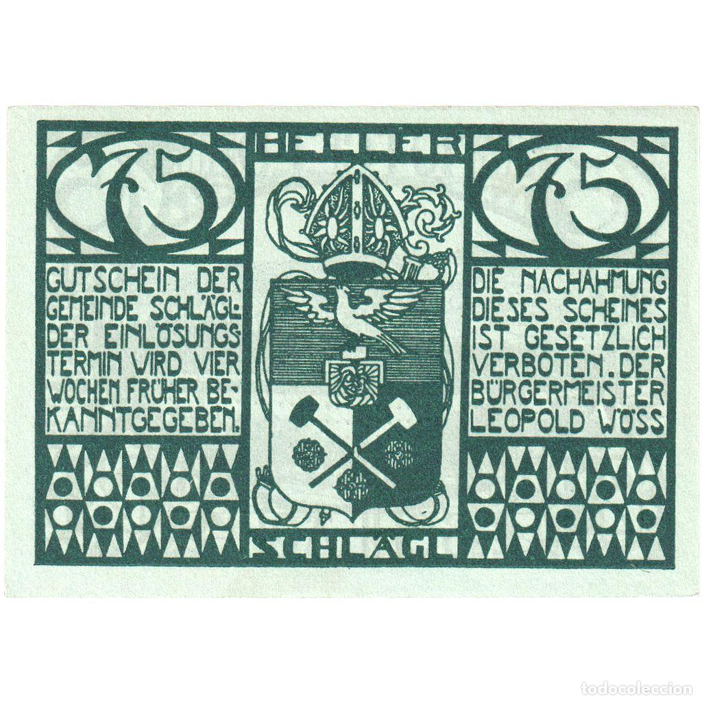 Billetes extranjeros: [#1241501] Austria, Schl&auml;gl, 75 Heller, SC - Foto 1
