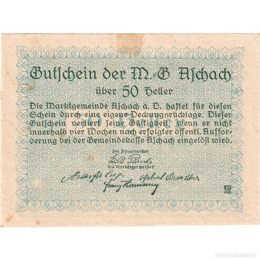 Billetes extranjeros: [#289956] Austria, Aschach, 50 Heller, MBC - Foto 2