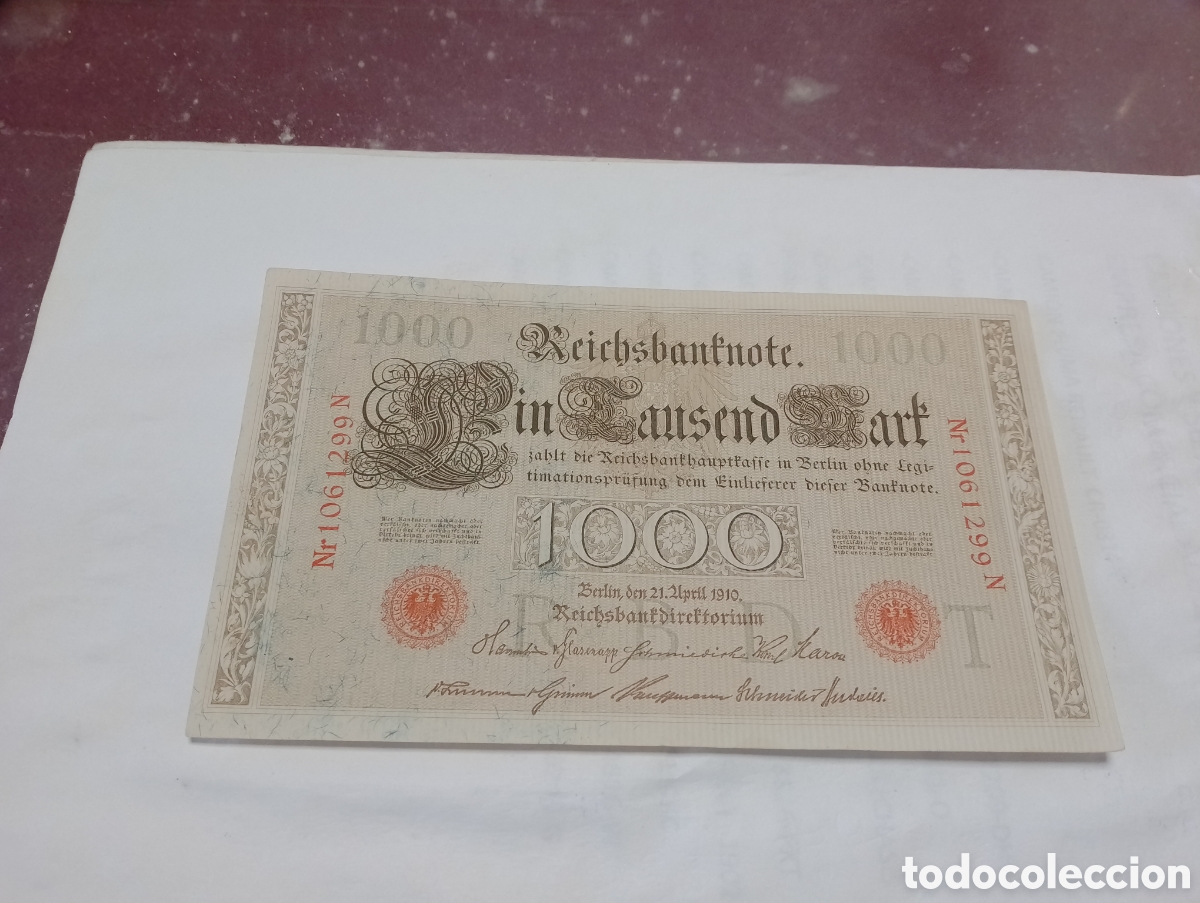 Billete Alem&aacute;n de 1000 Marcos