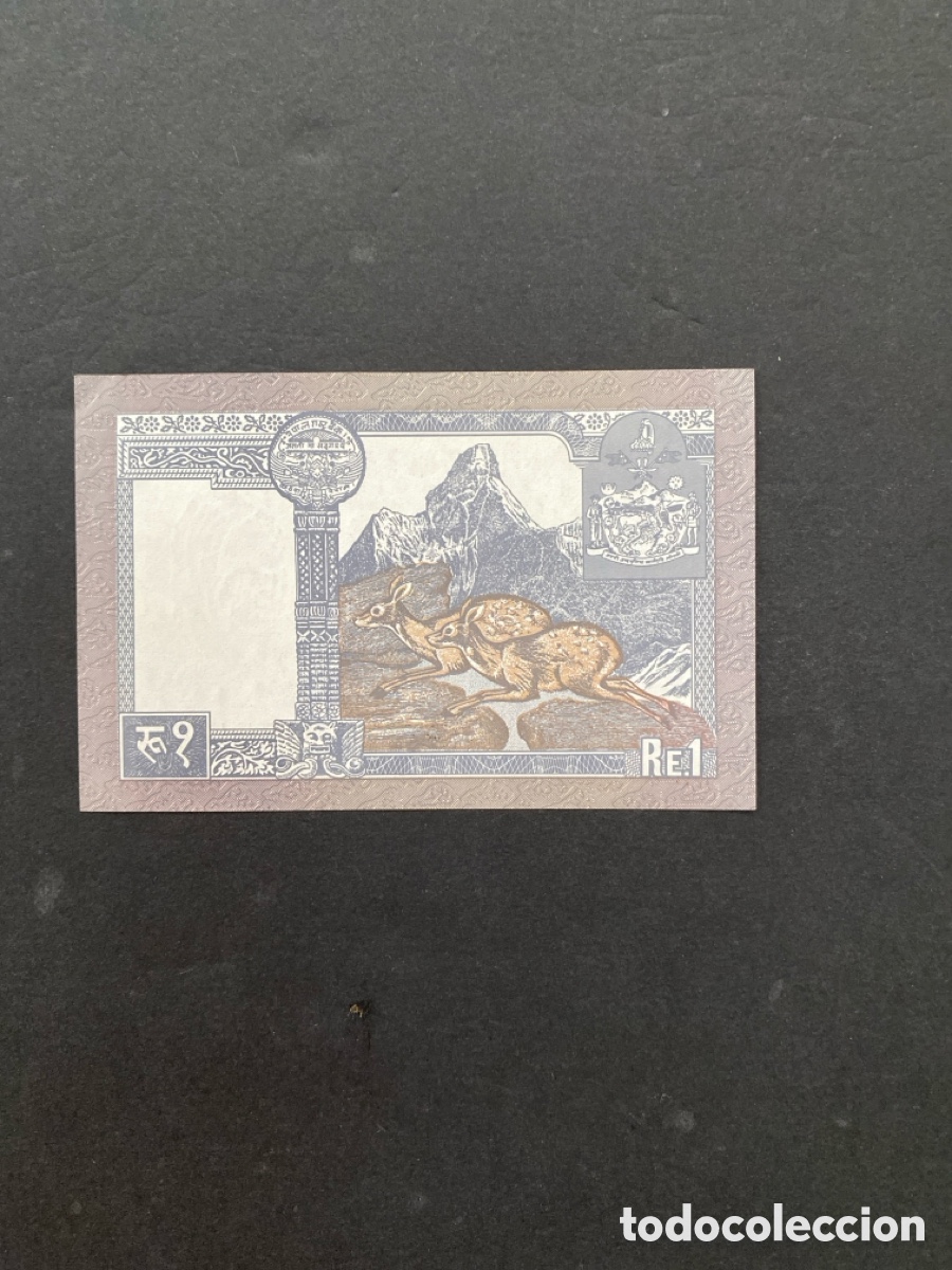 Billetes extranjeros: Billete de Nepal 1 rupia - Foto 2