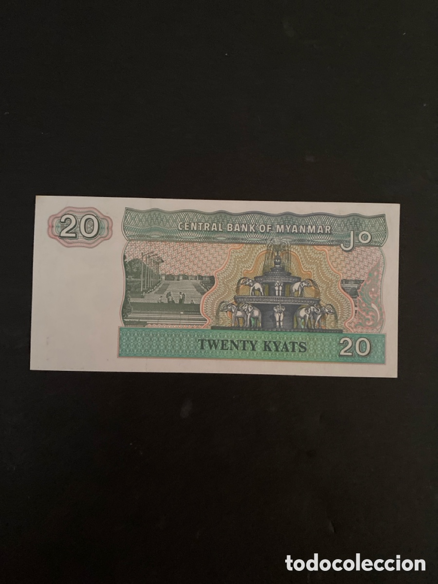Billetes extranjeros: Billete de Myanmar 20 kyats - Foto 2