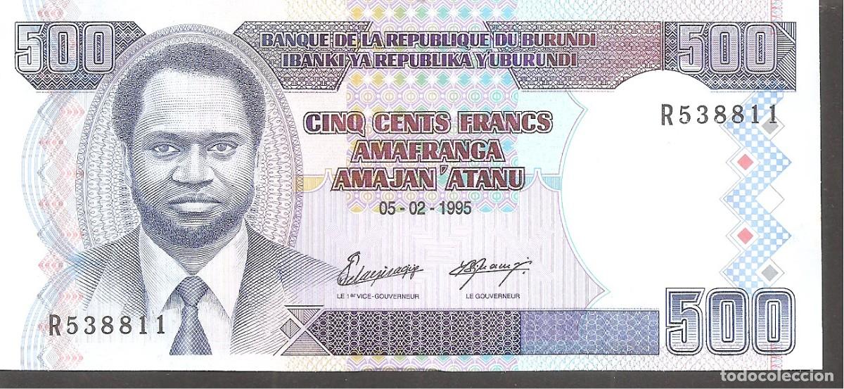 Billetes extranjeros: BURUNDI 500 FRANCOS 1995 SC/UNC - Foto 1