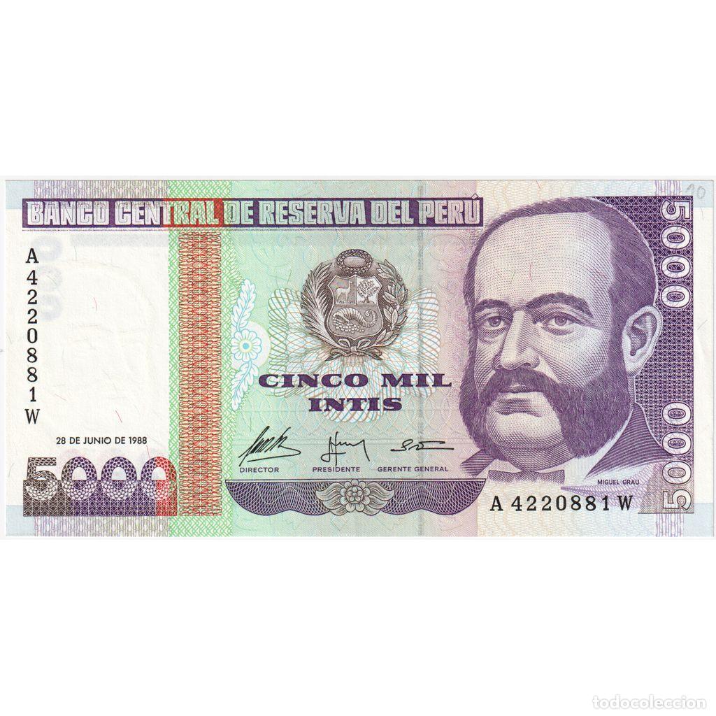 Billetes extranjeros: [#335081] Per&uacute;, 5000 Intis, 1988-06-28, UNC - Foto 1