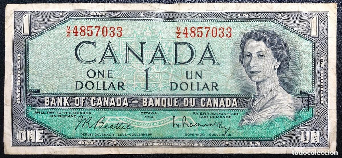 Billetes extranjeros: CANADA Billete de 1 D&oacute;lar 1954 Pick.66 (BC+) - Foto 1