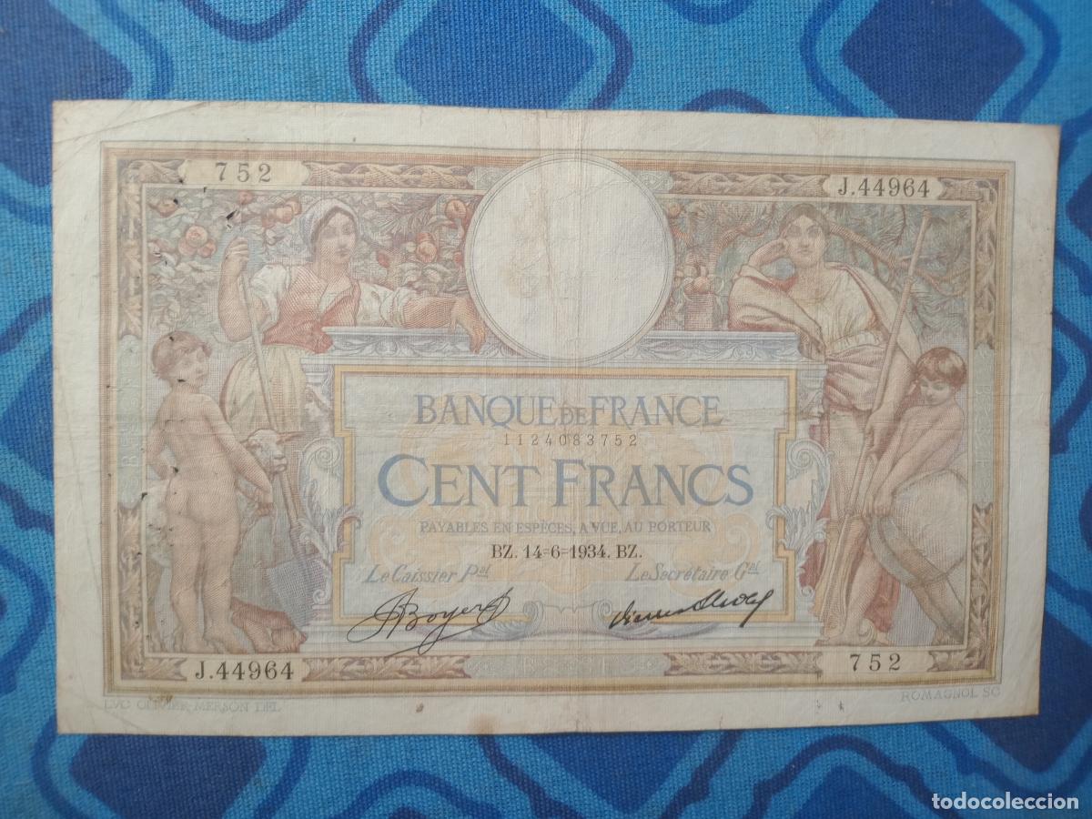 Billetes extranjeros: Francia. 100 francos de 1934 - Foto 1