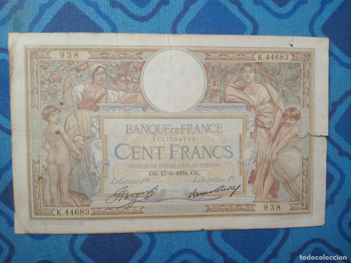 Billetes extranjeros: Francia. 100 francos de 1934 - Foto 1