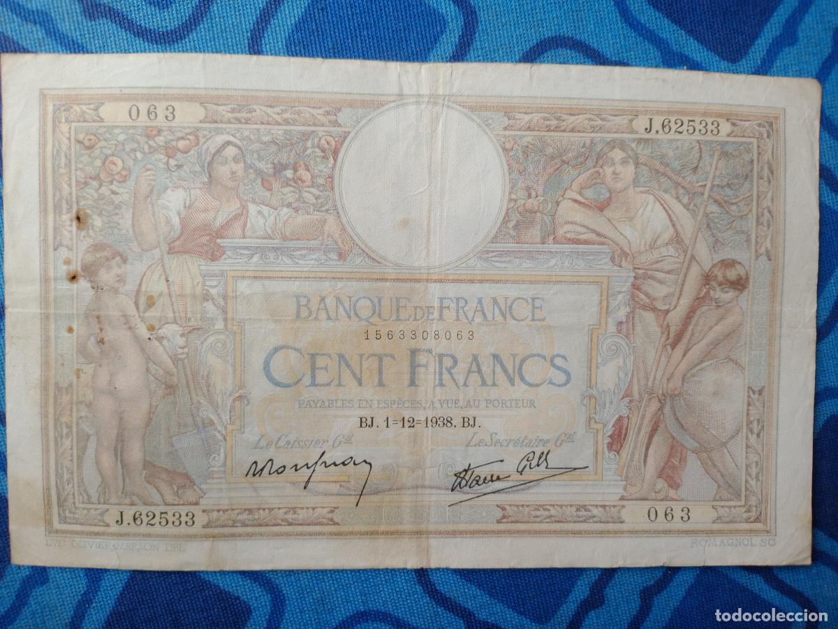 Billetes extranjeros: Francia. 100 francos de 1938 - Foto 1