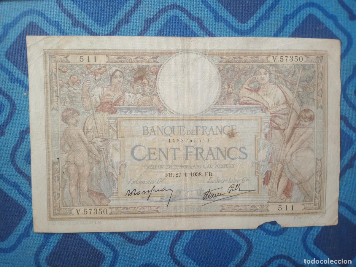 Billetes extranjeros: Francia. 100 francos de 1938 - Foto 1