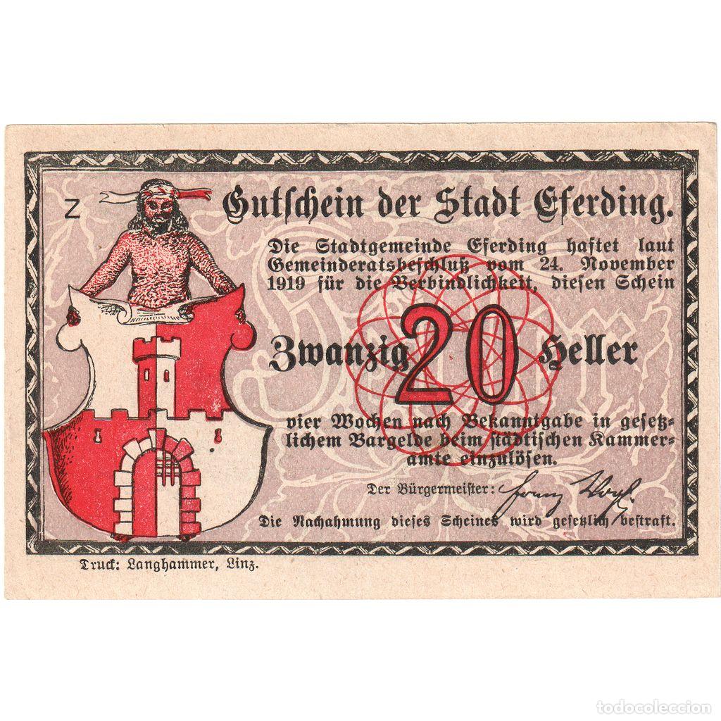 Billetes extranjeros: [#1241534] Austria, Eferding O.&Ouml;. Stadtgemeinde, 20 Heller, SC - Foto 1