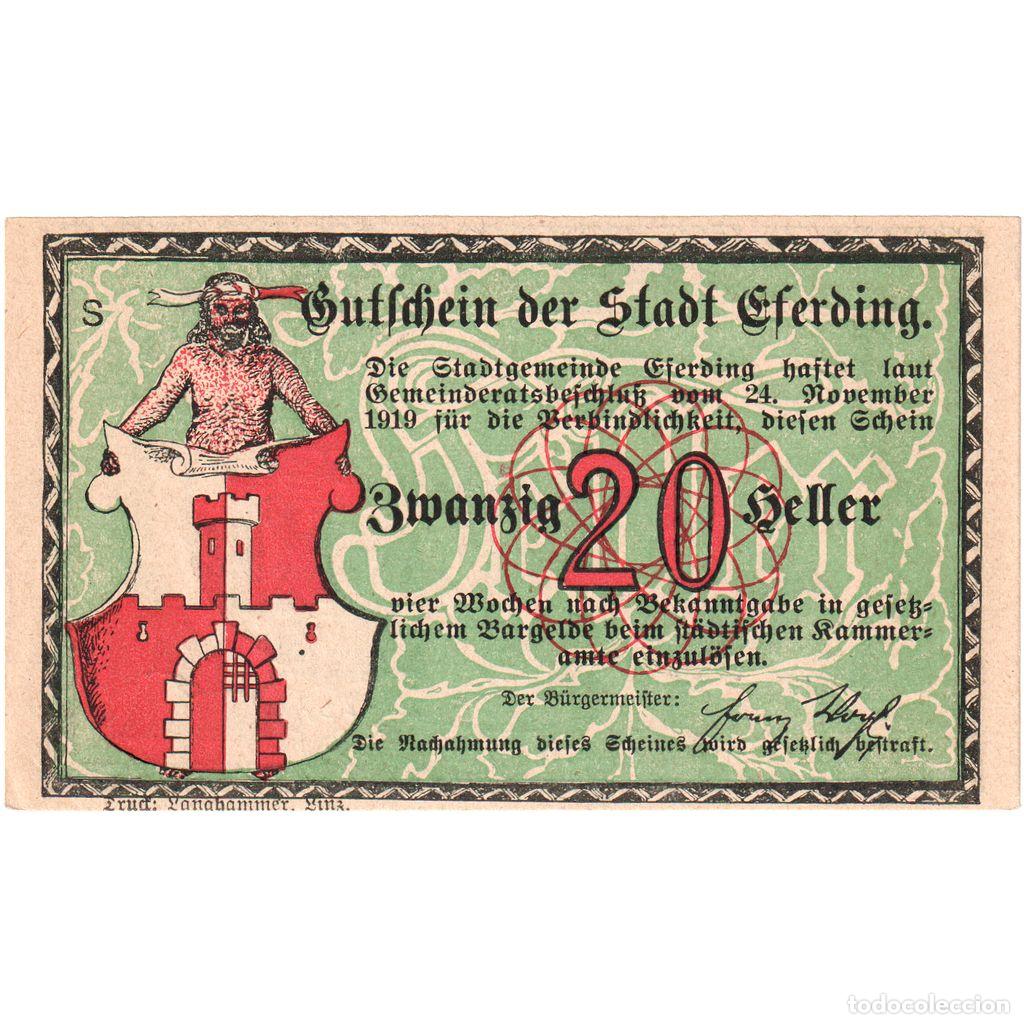 Billetes extranjeros: [#1241538] Austria, Eferding O.&Ouml;. Stadtgemeinde, 20 Heller, SC - Foto 1