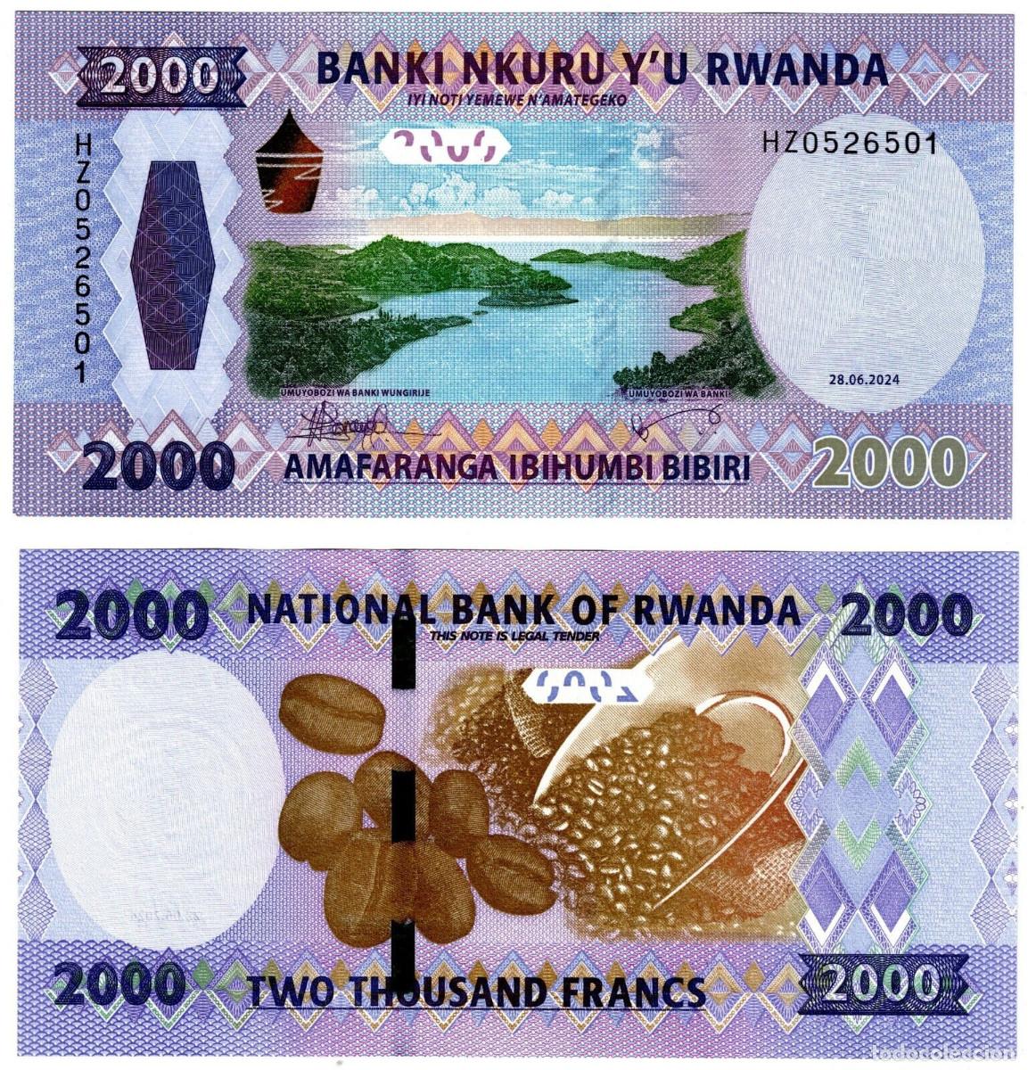 Billetes extranjeros: Rwanda 2000 TWO THOUSAND Francs 28.06.2024 P44 - Foto 1