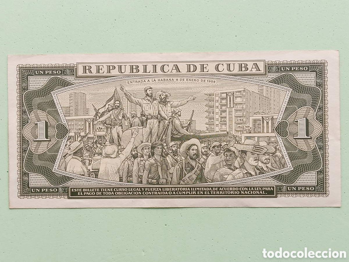 Billetes extranjeros: 1 Peso 1978. Cuba (Jos&eacute; Mart&iacute;) - Foto 2