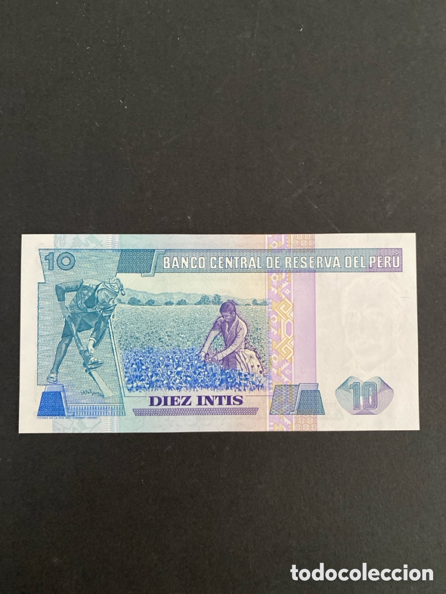 Billetes extranjeros: Billete de Peru 10 intis - Foto 2