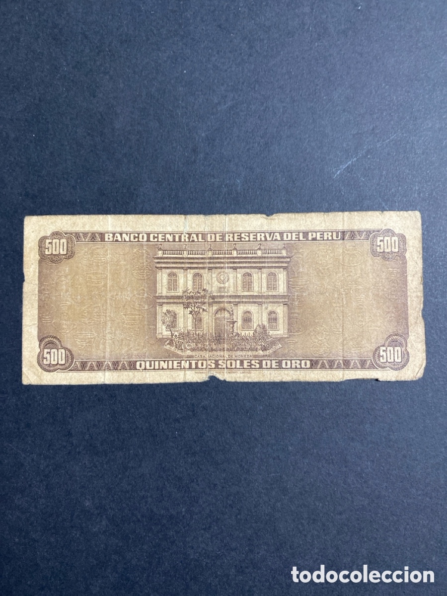 Billetes extranjeros: Billete de Peru 500 soles de oro - Foto 2