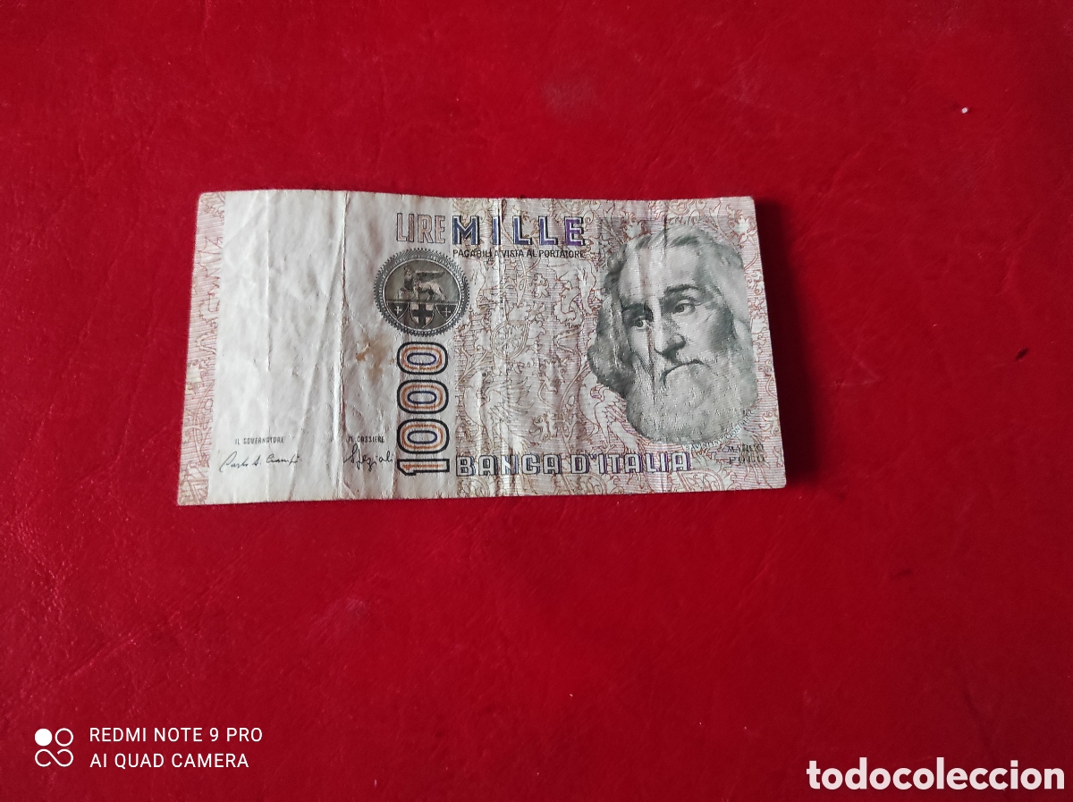 Billetes extranjeros: Billete italiano mil liras