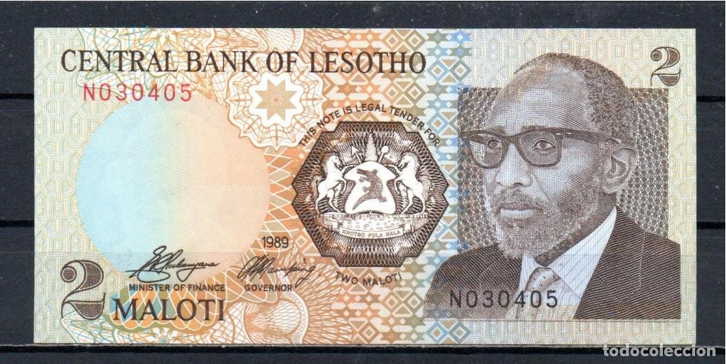 Billetes extranjeros: LESOTHO 1989, 2 MALOTI, P-9a, SC-UNC; 2 ESCANER - Foto 1