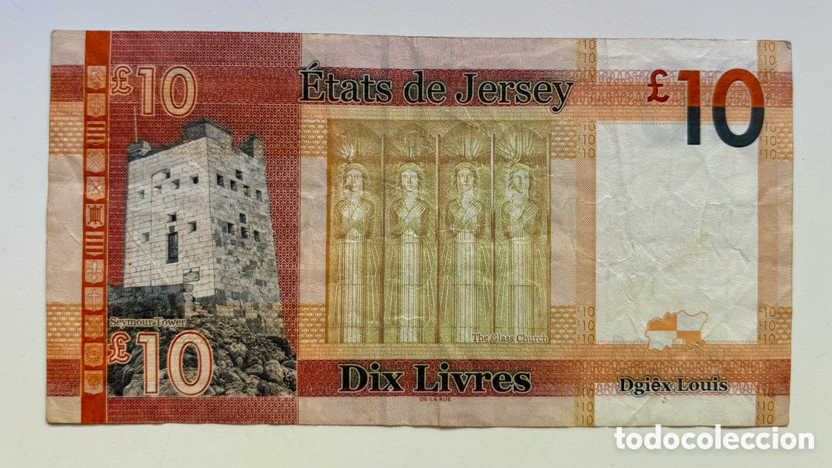 Billetes extranjeros: Billete JERSEY 10 Libras (2010) Pounds - Foto 2