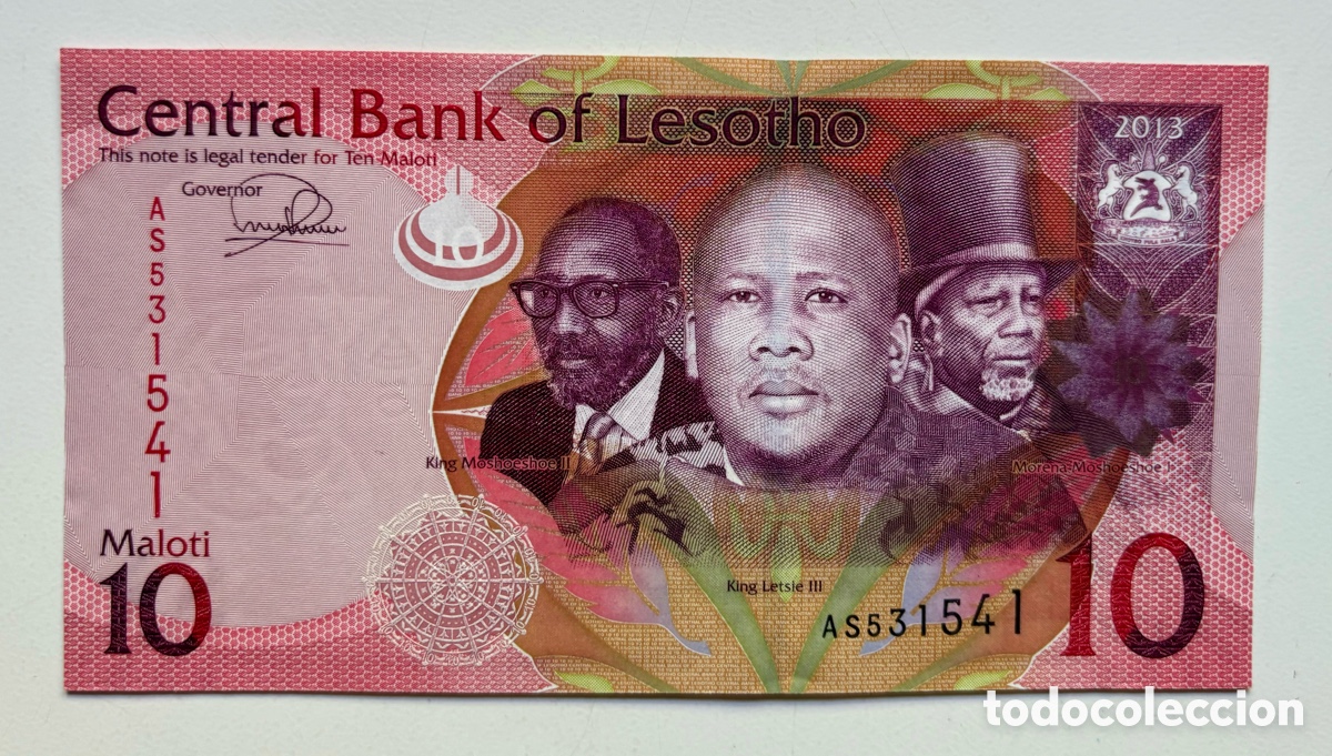 Billetes extranjeros: Billete LESOTHO 10 Malotti 2013 SC - Foto 1