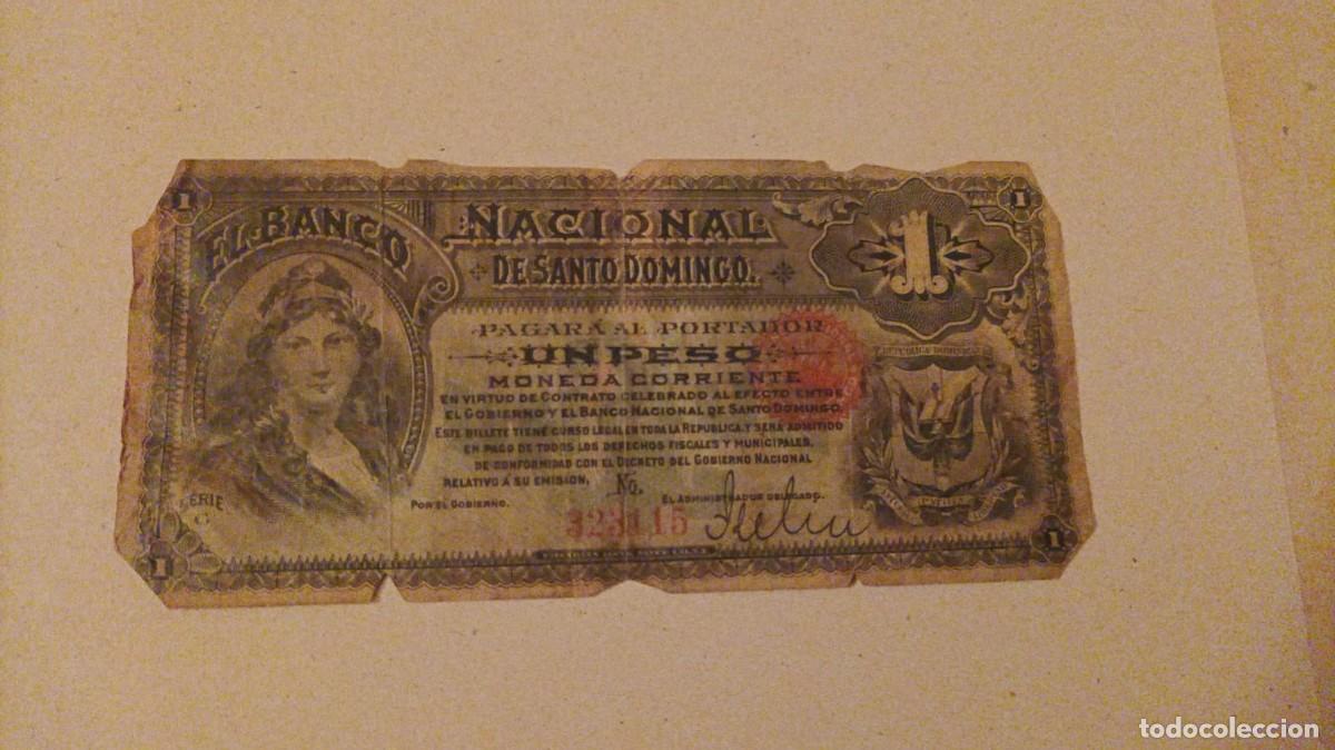 Banconote internazionali: Billete Republica Dominicana, 1 peso, a&ntilde;o 1889