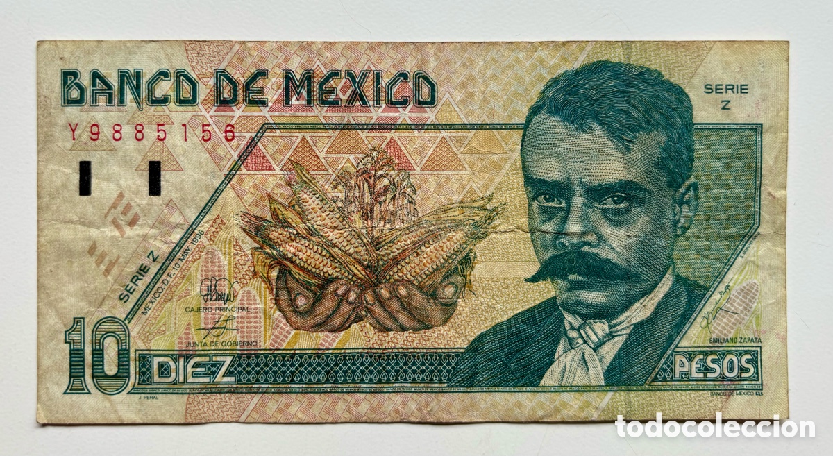Notas Internacionais: Billete MEXICO 10 Pesos 1996