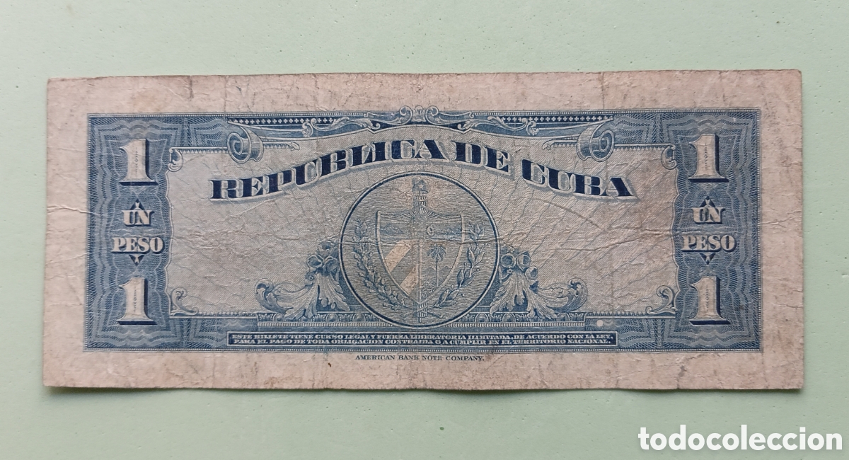 Billetes extranjeros: 1 Peso 1960. CUBA. (Mart&iacute; al Centro) - Foto 2