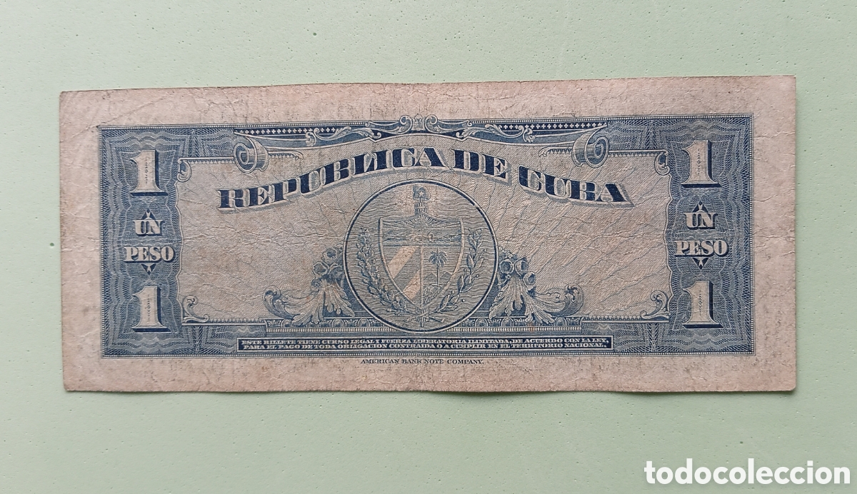 Billetes extranjeros: 1 Peso 1960. Cuba al Centro - Foto 2