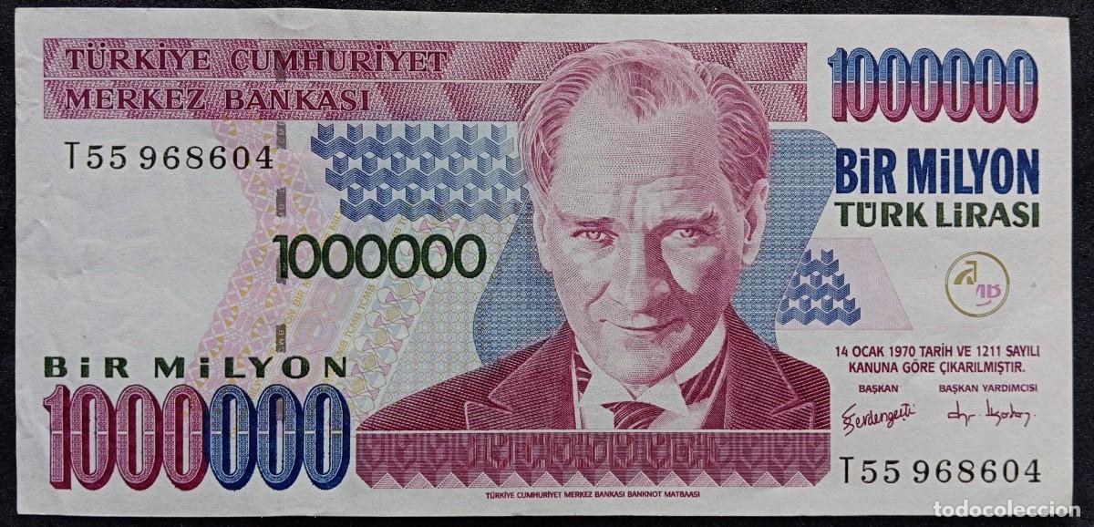 Billetes extranjeros: Turqu&iacute;a 1000000 liras 2002 pick 213B EBC - Foto 1