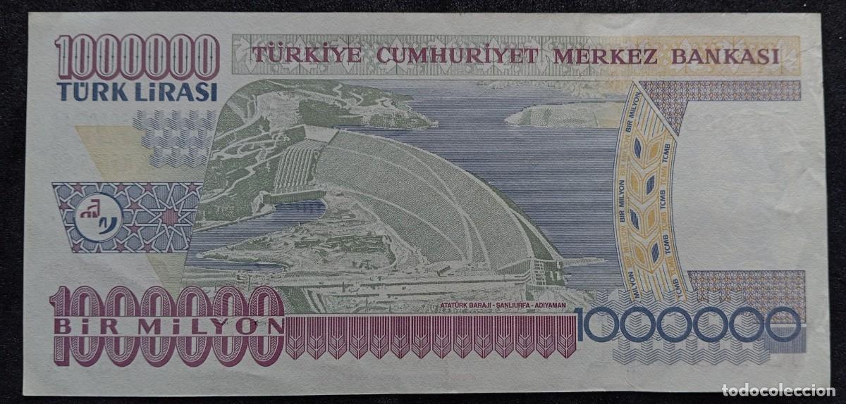 Billetes extranjeros: Turqu&iacute;a 1000000 liras 2002 pick 213B EBC - Foto 2