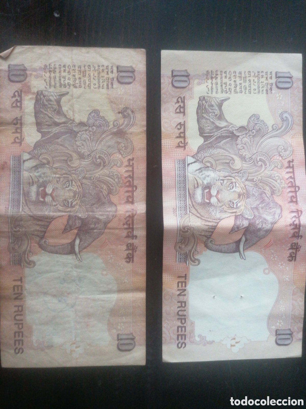 Billetes extranjeros: 2 Billetes de la India - Foto 2