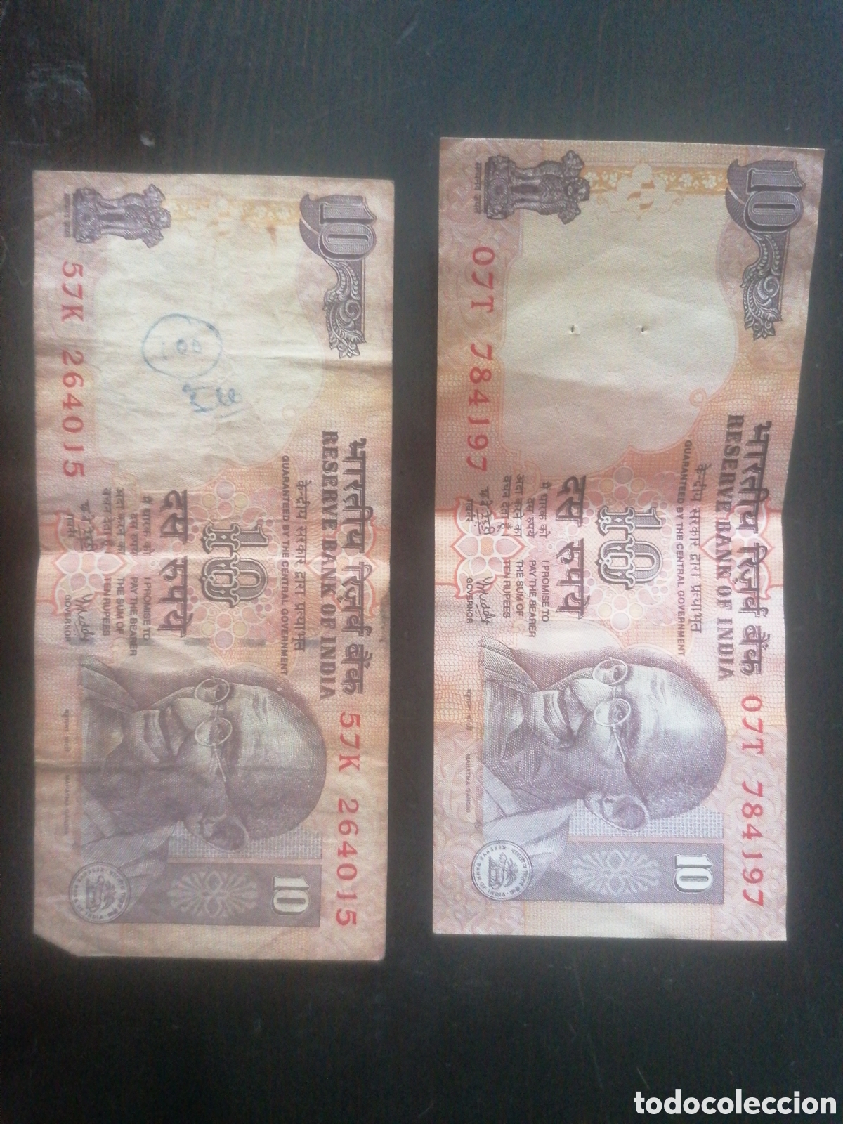 Billetes extranjeros: 2 Billetes de la India - Foto 1