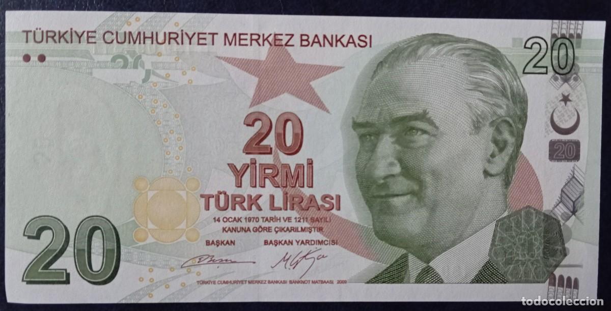 Billetes extranjeros: Turqu&iacute;a 20 liras 2012 pick 224B (SC) UNC - Foto 1