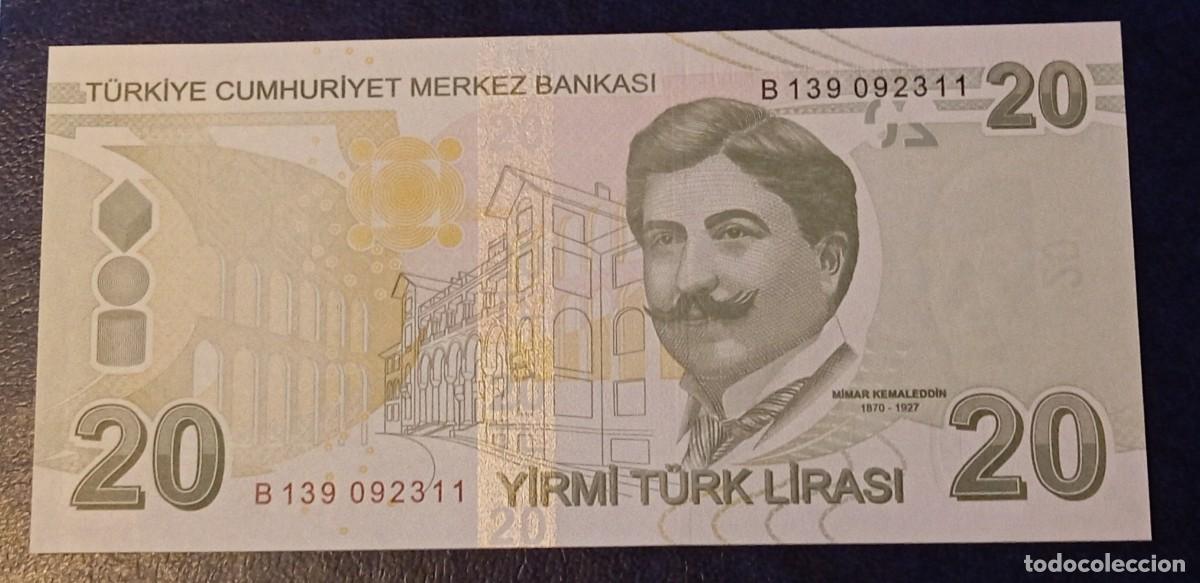 Billetes extranjeros: Turqu&iacute;a 20 liras 2012 pick 224B (SC) UNC - Foto 2