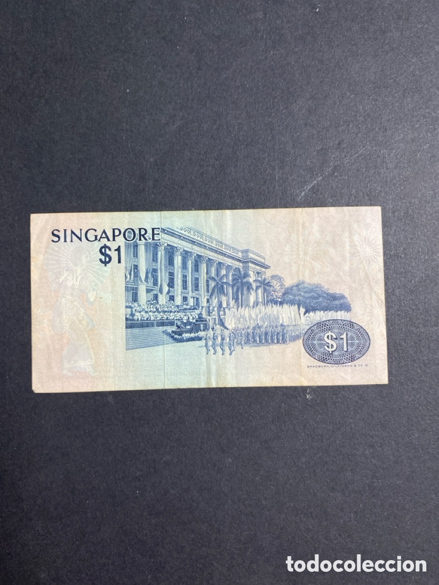 Billetes extranjeros: Billete de Singapur. 1 dollar - Foto 2